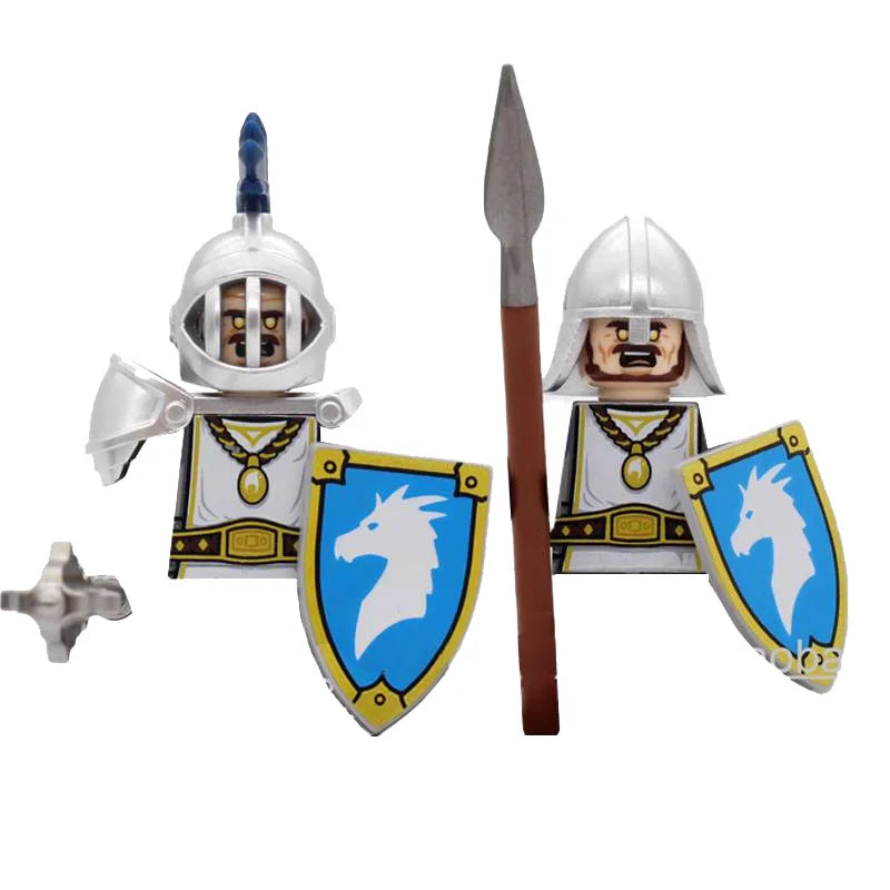 MOC Military Soldier Movie Character Building Blocks Accessories Medieval Castle Knight Helmet Shield Mini Brick Gift Toy E008