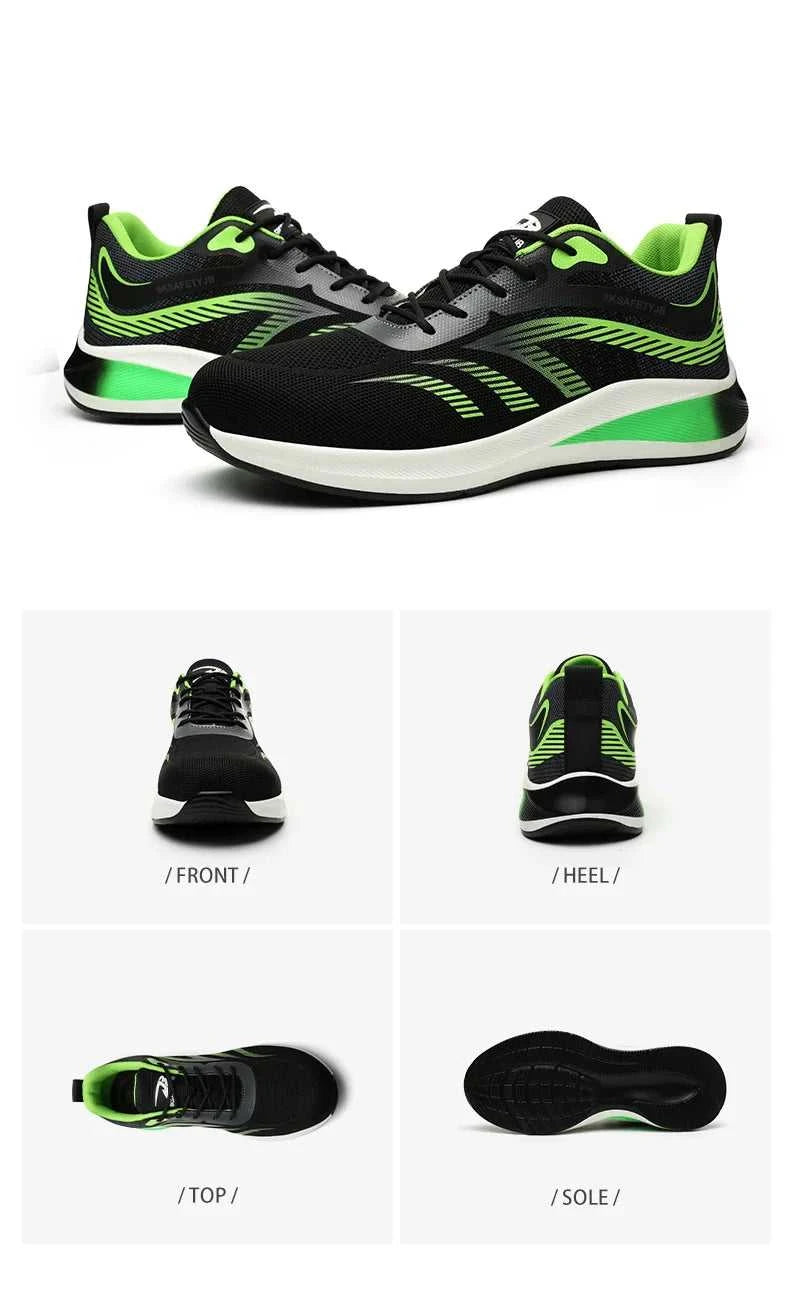New 2024 Fashion Men Safety Shoes Steel Toe Sneakers Lightweight Anti-smash Anti-puncture Man Breathable Work Safety Boots The jack market .AU The jack market .AU Step Up Your Style: Trendy Shoes for Every Occasion! $ 98 14:175#Green;200000124:200000338