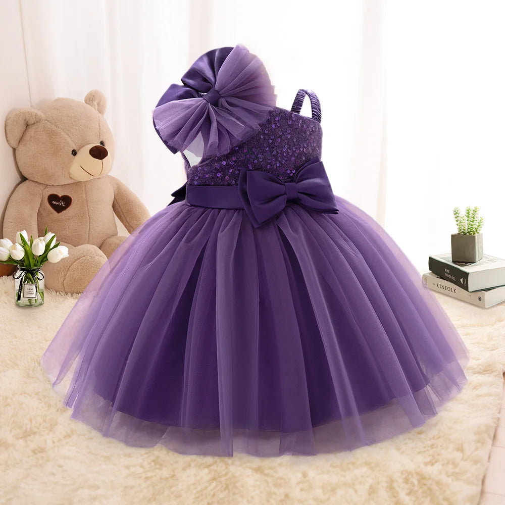 Toddler Tulle Party Baby Girl Dress Fashion 1st Birthday Wedding Prom Dresses Girls Clothes Infant Bow Evening Christmas Costume