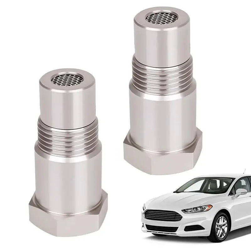 Spark Plug Non Fouler O2 Sensor 2 Pieces Stainless Steel O2 Sensor Plug Automotive Replacement Connector For Engine Bypass Drain