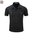 Fredd Marshall 2023 Summer New Men 100% Cotton Cargo Shirt Short Sleeve Casual Pocket Work Military Shirts Male Solid Color Tops The jack market .AU The jack market .AU Men Fashion $ 41 14:193;5:100014065