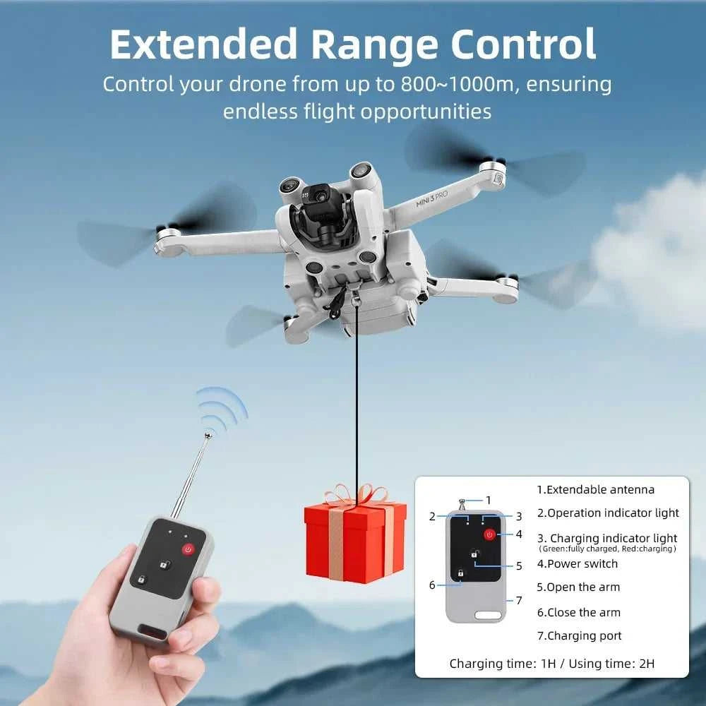 BRDRC Control Range 500M Airdrop System For DJI Mini 3/3 Pro Drone Fishing Bait Wedding Gift Delivery Thrower Drone Accessories The jack market .AU The jack market .AU Drones $ 82 14:200006151#Airdrop System