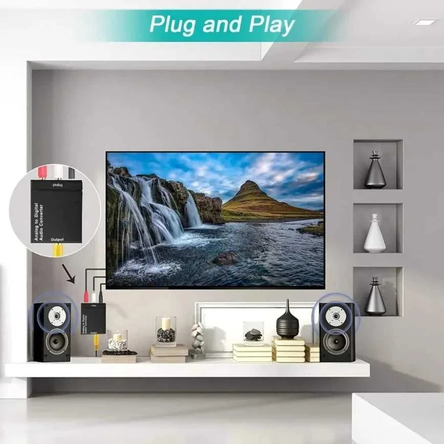 Analog to Digital Audio Converter L/R RCA to Digital Toslink Coaxial Audio Adapter For PS4 HDTV DVD Amplifier Soundbar Speaker The jack market .AU The jack market .AU Accessories Electronics $ 60 14:193#US Plug