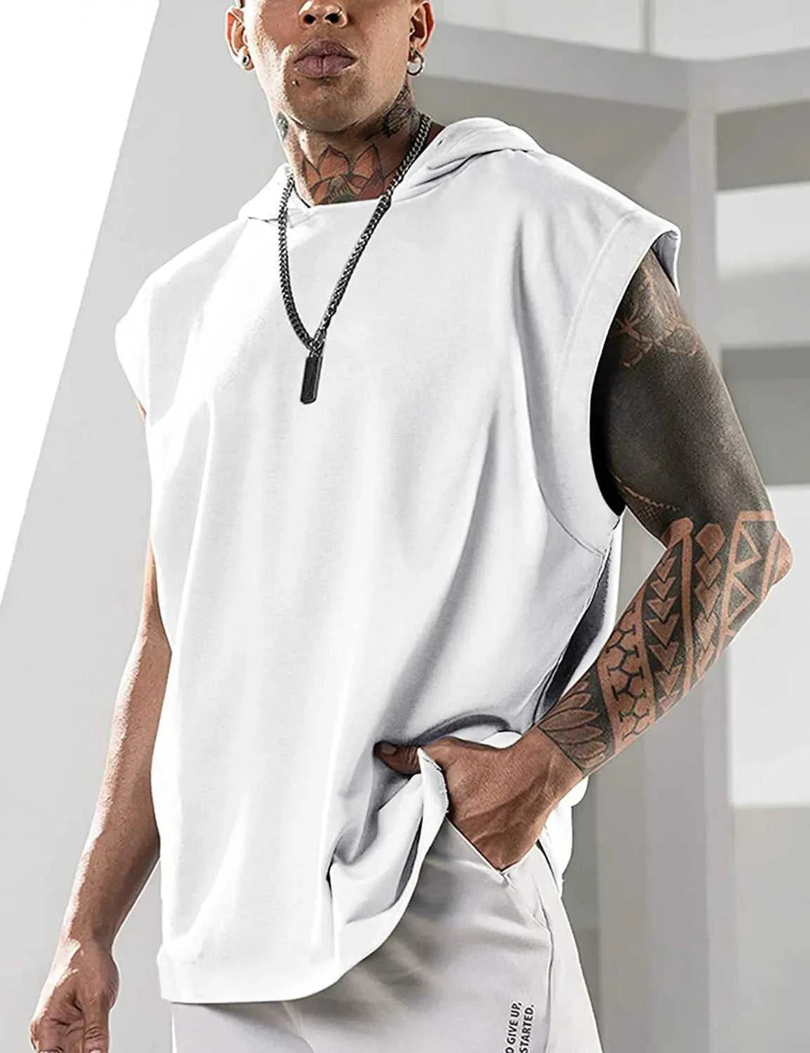 2026 Men Tank Top Fitness Training Pullover Leisure Fashion Sleeve Men's Hooded Vest Solid Color Tank Tops For Male The jack market .AU The jack market .AU Men Fashion $ 31 14:193;5:4183