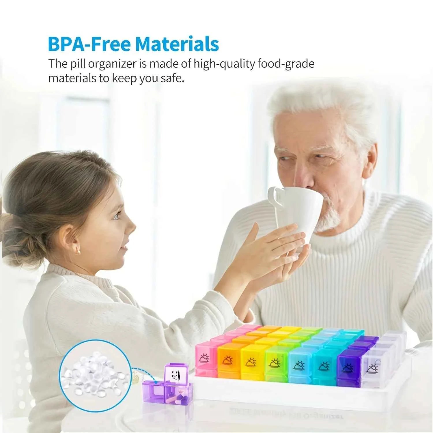 Monthly Pill Organizer 2 Times a Day, 31Day Pill Box AM PM, One Month Pill Box Organizer AM PM to Hold Vitamins, Supplements