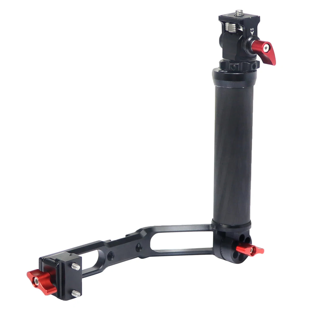 Carbon Fiber L Bracket Handle Grip Foldable Cold Shoe Mount Clamp for DJI Ronin RS3 RS4 Mini RS2 RSC2 Handheld Gimbal Stabilizer