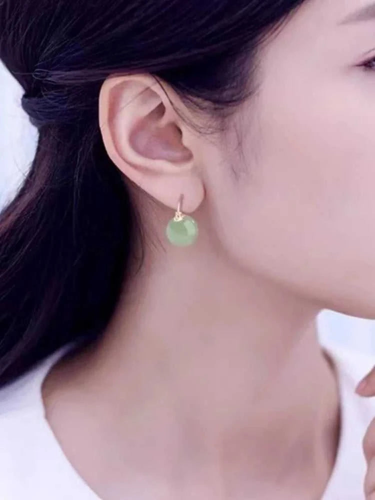 MHS.SUN Vintage Imitation Green Jade Bead Drop Earrings Gentle Elegant Ear Buckle Earring For Women Girl Party Jewelry Gift The jack market .AU The jack market .AU Jewellery & Chains $ 51 200001034:361180#002
