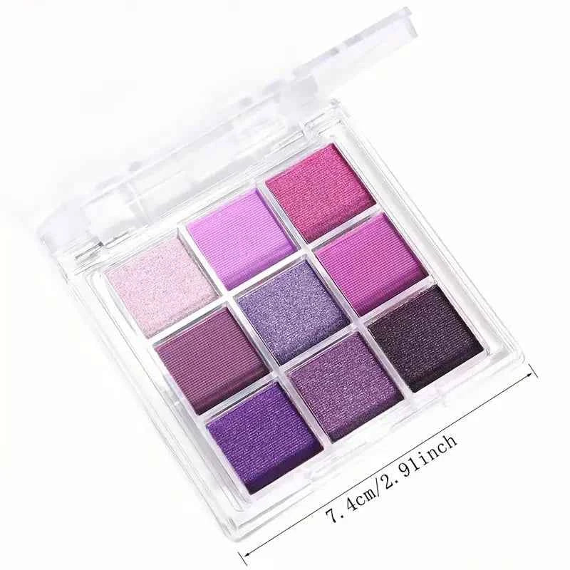 Blossom Shimmer Eyeshadow Palette - 9 Long-Lasting Colors, Waterproof Matte & Shimmer for Stunning Smoky Eyes