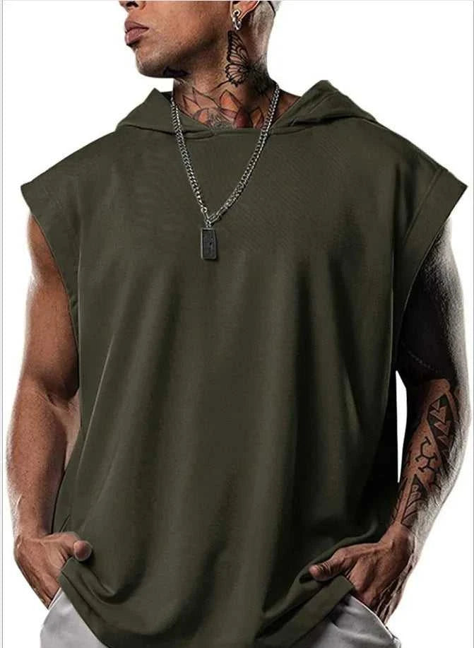 2026 Men Tank Top Fitness Training Pullover Leisure Fashion Sleeve Men's Hooded Vest Solid Color Tank Tops For Male The jack market .AU The jack market .AU Men Fashion $ 31 14:193;5:4183