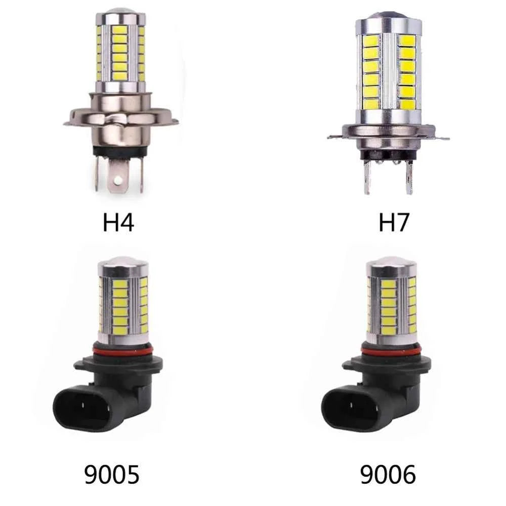 H4/H7/9005/9006 33SMD 800LM COB LED Low Consumption High Power Car Canbus Headlight Bulb Running Light White Motorcycle Fog Lamp