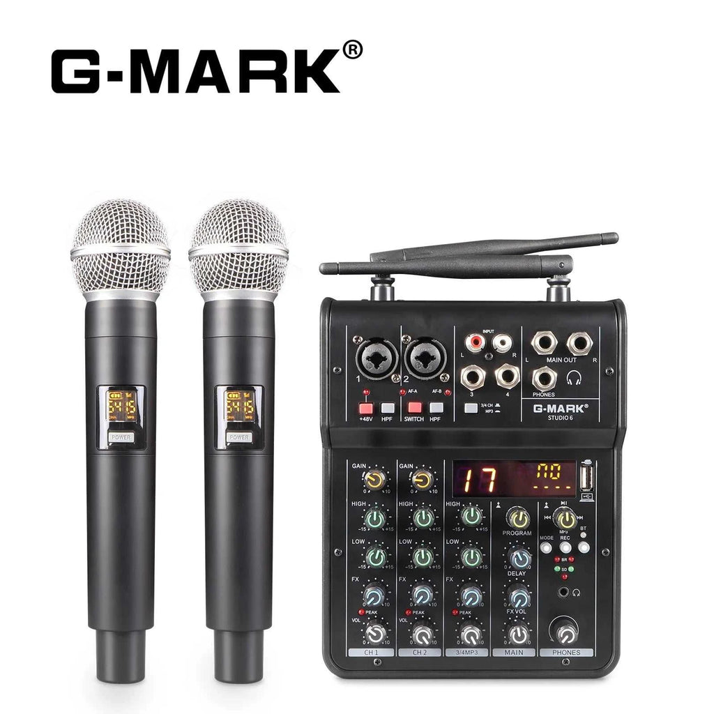 Audio Sound Mixer with Microphone G-MARK Studio 6 Bluetooth Portable DJ Console+48V USB Interface Mixing Boards For Live The jack market .AU The jack market .AU Accessories Electronics $ 115 <none>