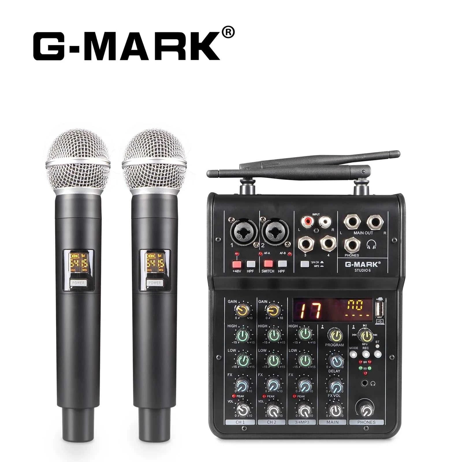 Audio Sound Mixer with Microphone G-MARK Studio 6 Bluetooth Portable DJ Console+48V USB Interface Mixing Boards For Live The jack market .AU The jack market .AU Accessories Electronics $ 115 <none>