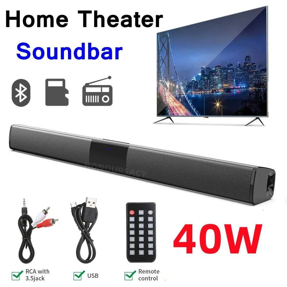 40W Soundbar TV Portable Bluetooth-compatible Speaker Sound Bar Wireless Column Home Theater Sound System RCA AUX For TV PC The jack market .AU The jack market .AU Accessories Electronics $ 95 14:347#BS28A 330x50x50mm