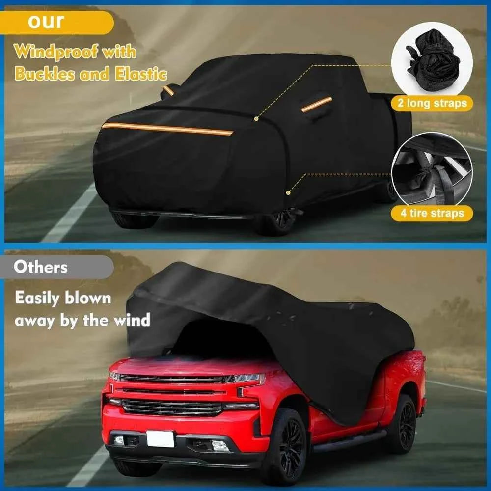Custom Outdoor Waterproof Car Covers For Chevrolet Silverado 1500 Crew Cab 6.6ft Bed Waterproof All Weather Pickup Truck Cover