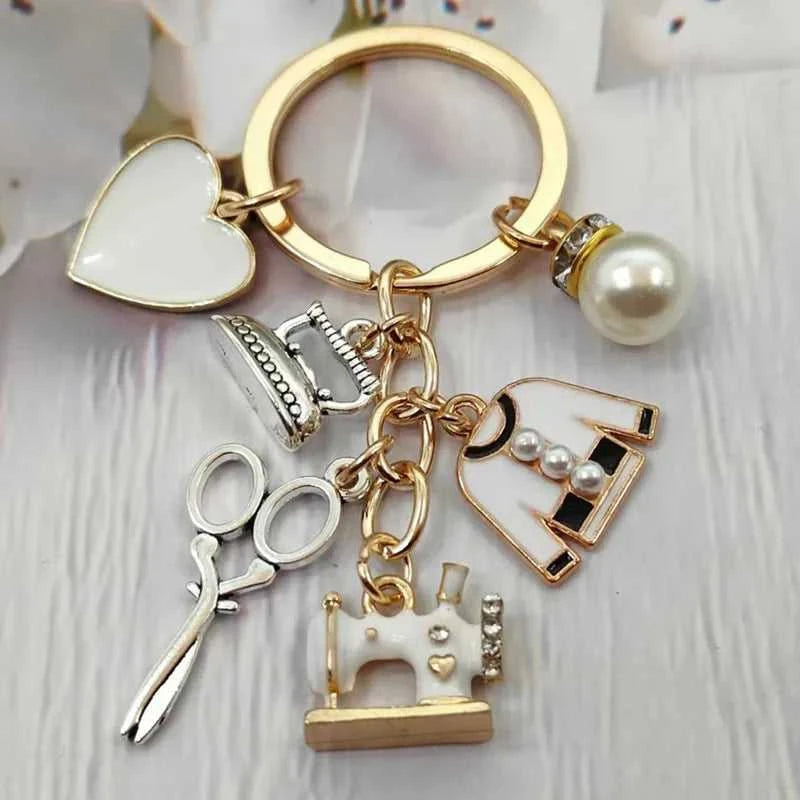 Fashion enamel sewing machine clothes tailor key chain scissors iron key chain women gift DIY jewelry handmade The jack market .AU The jack market .AU Jewellery & Chains $ 48 14:29#silver
