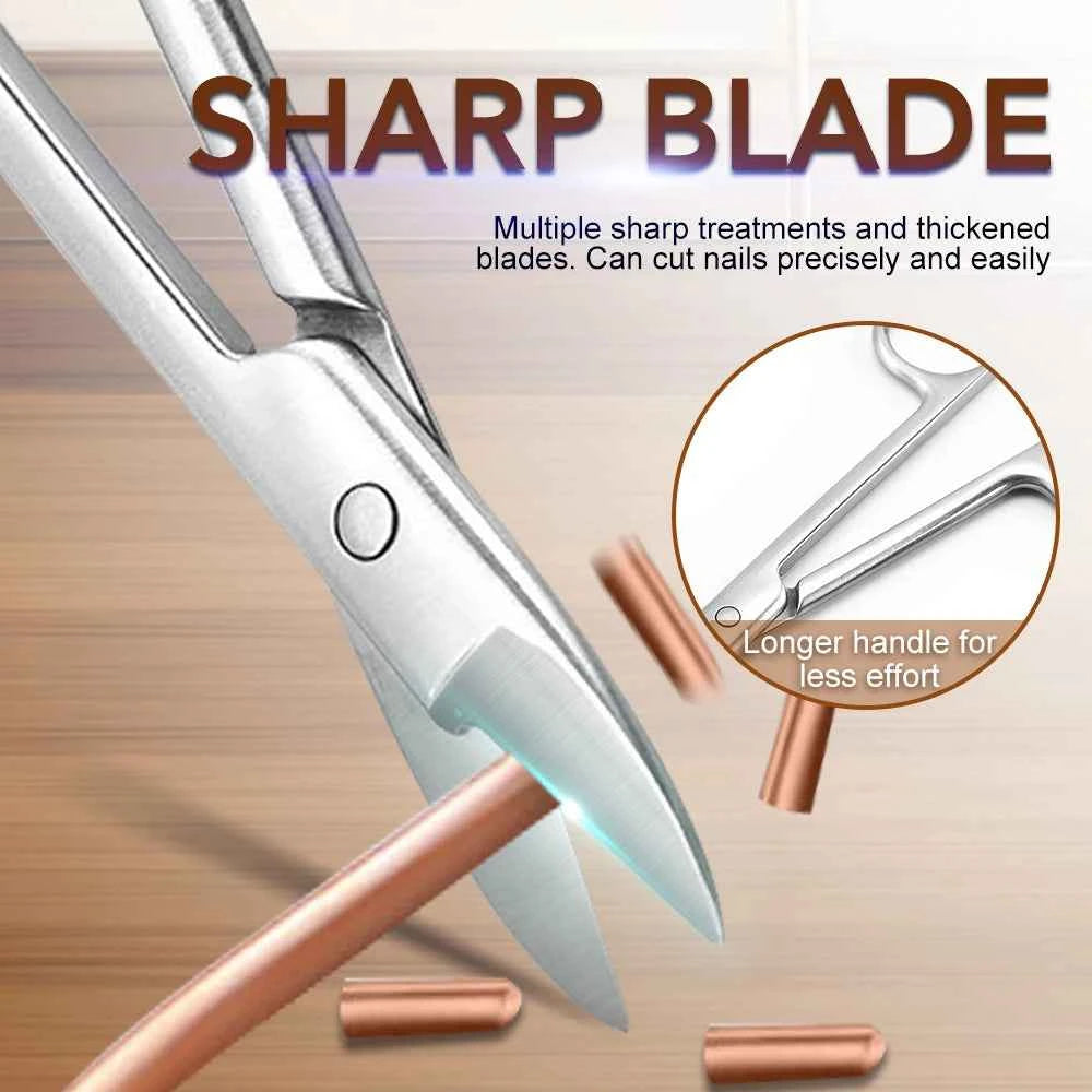 Nail Pro Stainless Steel Cuticle Scissors - Precision Curved Blades for Eyebrows, Eyelashes & Dry Skin