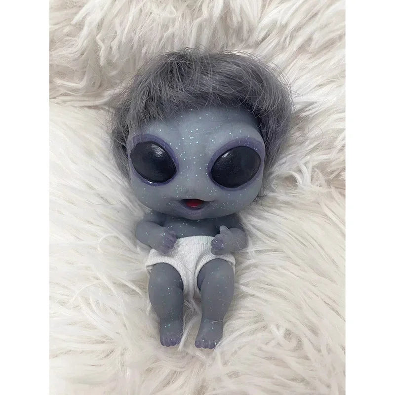 5inch Mini Baby Doll Reborn Dolls Lifelike Solid Soft Silicone Alien Baby Stretchable Doll Children Toy Reborn Gift