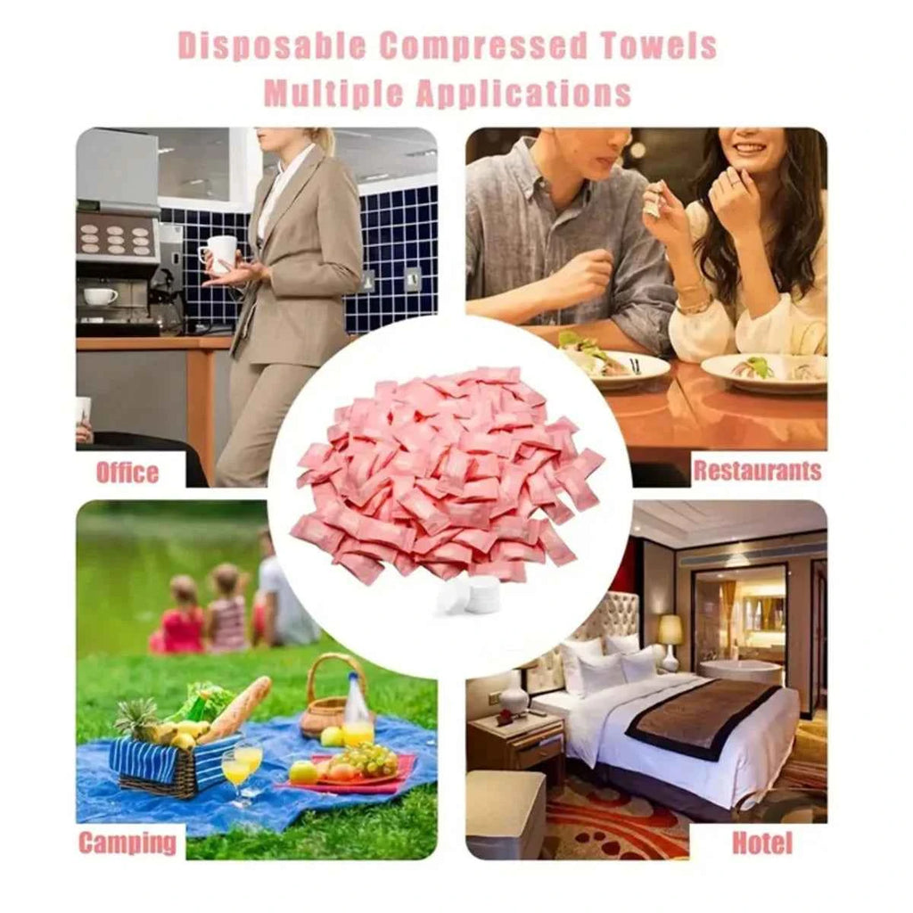 10/20/50/100pcs Disposable Compressed Towels Portable Disposable Absorbent Towels For Outdoor Travel Camping Makeup Ready