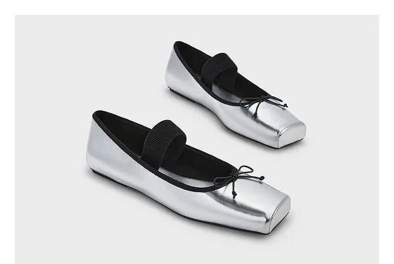 sweet pink silk flat shoes woman square toe bowtie ballet flats silver leather mary janes shoes elastic band moccasions women The jack market .AU The jack market .AU Step Up Your Style: Trendy Shoes for Every Occasion! $ 79 14:771#silver;200000124:200000333