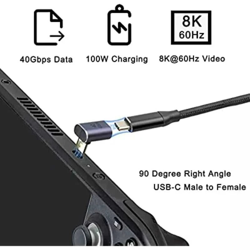90 Degree Right Angle USB C Male Adapter to USB C Female Adapter With 40 Gbps PD 100W 8K@60Hz Video Compatible For Steam Deck The jack market .AU The jack market .AU Accessories Electronics $ 49 <none>