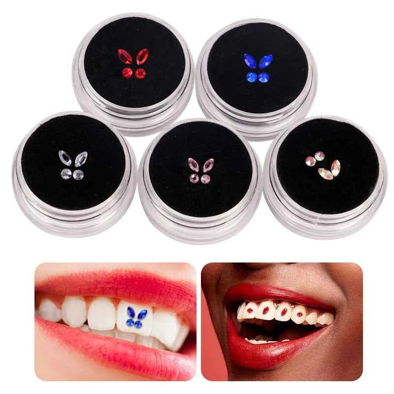 3/4pcs Dental Tooth Gems Flat Bottom Drill Crystal Rhinestone Acrylic Tooth Beauty Diamond Ornaments DIY Teeth Jewelry