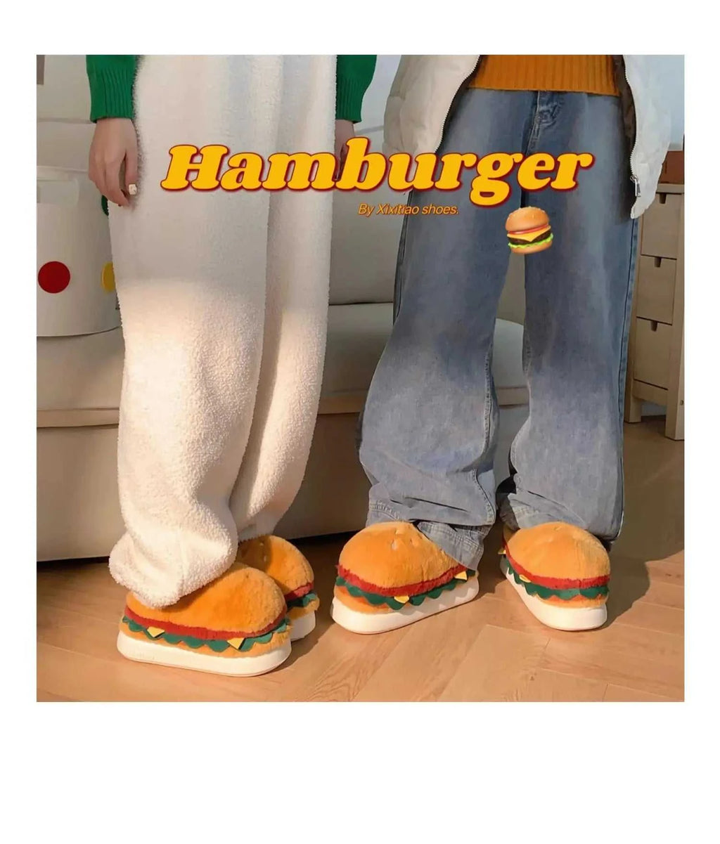 Funny Cute Hamburger Home Slippers Shoes For Men And Women Indoor Household Slippers Warm And Non Slip Winter Fun Couple Cotton The jack market .AU The jack market .AU Step Up Your Style: Trendy Shoes for Every Occasion! $ 75 14:366#Package Cute Burger;200000124:201446565