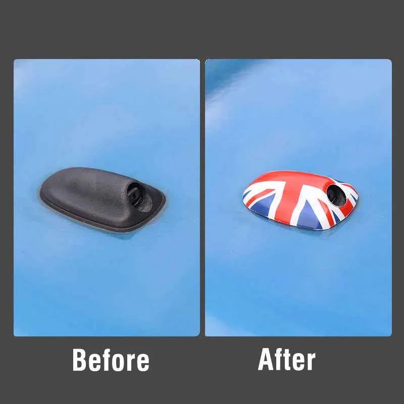 MINI Cooper Union Jack Wiper Nozzle Cover - Stylish Water Spray Accessory for F54 F55 F56 F57 F60 (2015-2022)