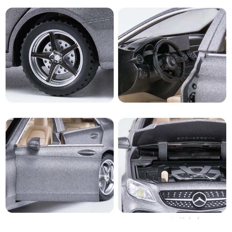 1:32 Mercedes C-Class Diecast Alloy Car Model – Sound & Light Toy Gift