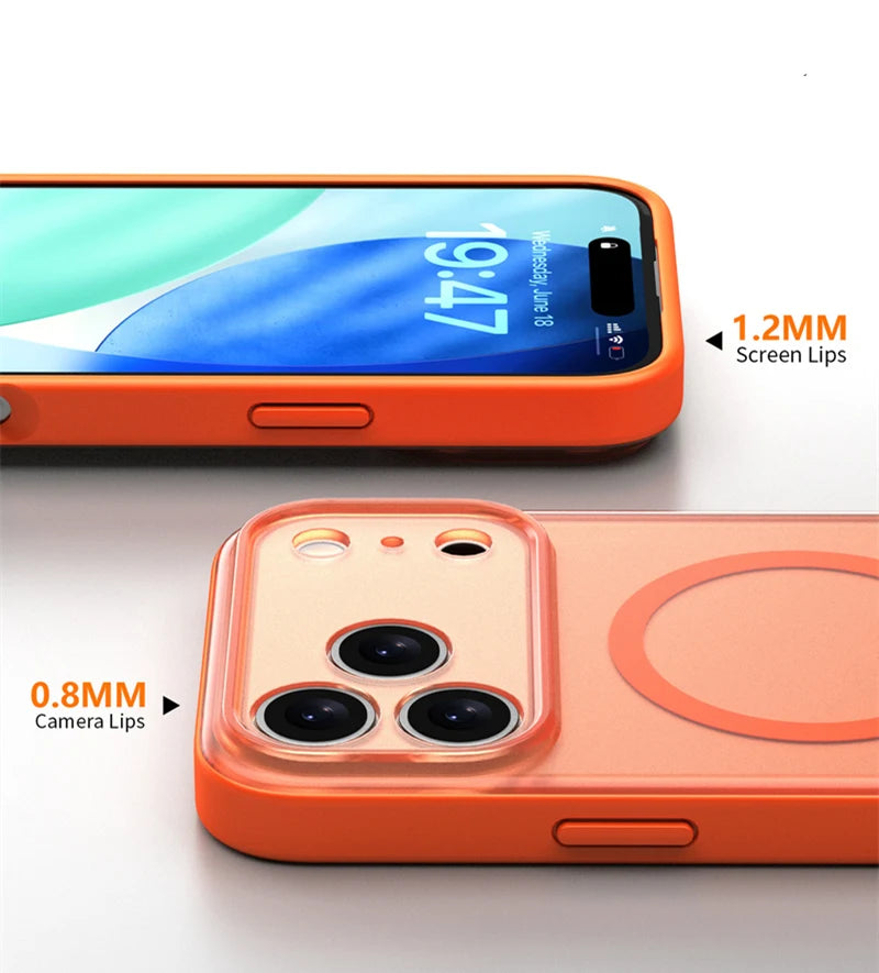 Frosted Translucent MagSafe Matte Case for iPhone 17 | Sleek Design & Wireless Charging