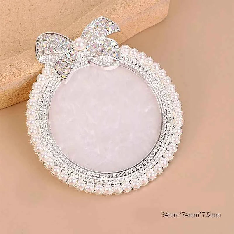 Agate Resin Nail Art Display Board with Sparkling Rhinestones and Bow, Nail Paint Gel Polish Palette