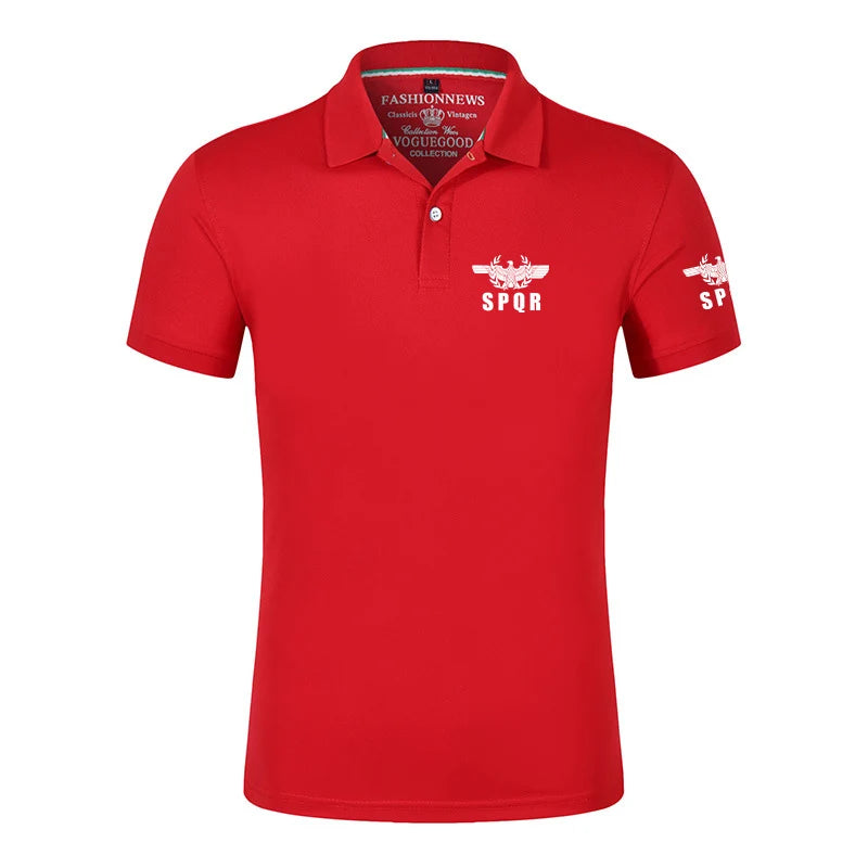 2024 New SPQR Roman Gladiator Imperial Golden Eagle Printed Summer Casual Polo Shirts Men Summer Short Sleeves T-shirts Tops
