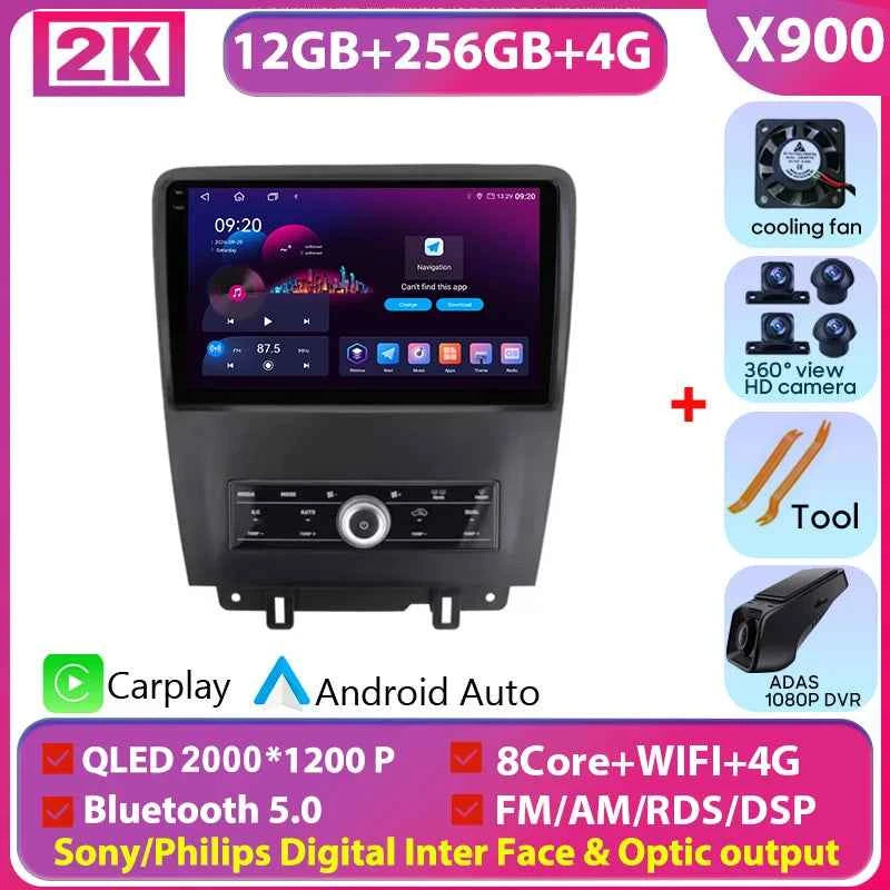 For Ford Mustang V S-197 2009 - 2014 5G WIFI Car screen Android Auto Radio Carplay Navigation Multimedia Stereo Player 8Core DVD