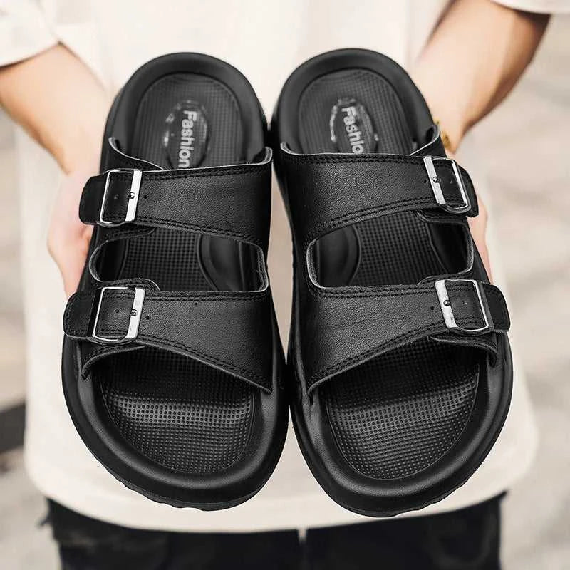 Italian Leather Double Buckle Cowhide Slippers for Men Hotel Beach Summer Shoes High Quality Slip on Light Flats Male Flip Flops The jack market .AU The jack market .AU Step Up Your Style: Trendy Shoes for Every Occasion! $ 90 14:193;200000124:100013888