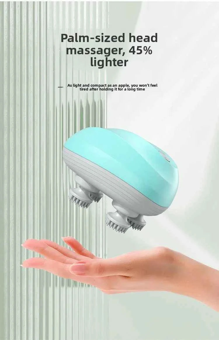Rechargeable Electric Scalp Massager - Waterproof Handheld Device with 4 Massage Claws for Stress Relief & Relaxation