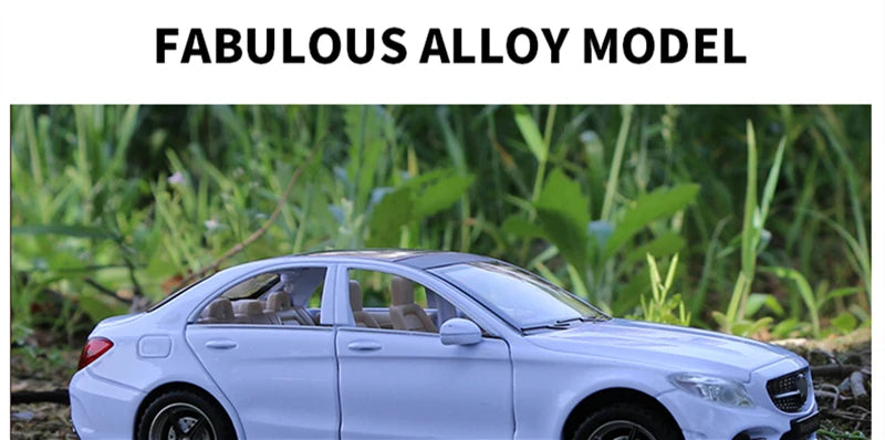 1:32 Mercedes C-Class Diecast Alloy Car Model – Sound & Light Toy Gift