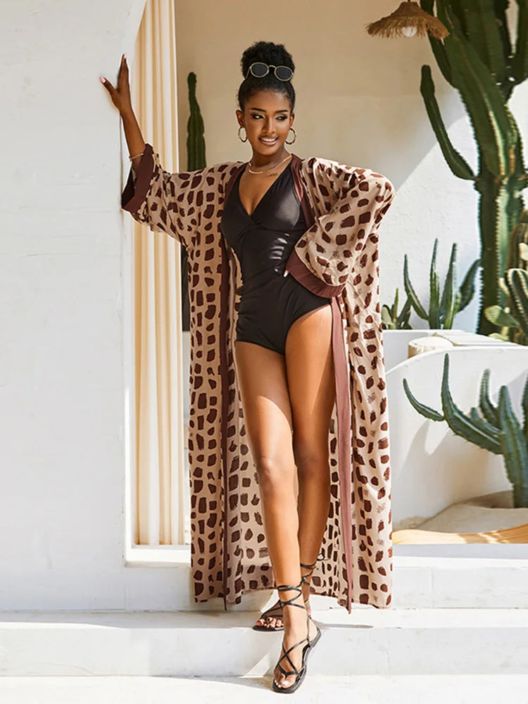 2026 Women's Kaftan Beach Cover-Up Dress - Stylish Long Tunic for Summer Bikinis & Beachwear