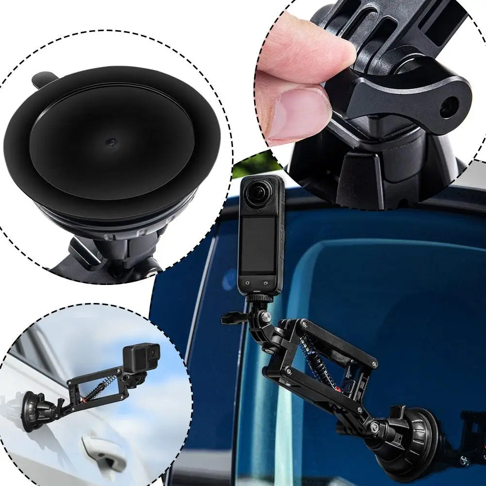 Camera Bracket Anti Shake Z-axis Holder Stabilizer For DJI OSMO Pocket 3/Insta360 X4 Camera Accessory Car Suction Cup Mount