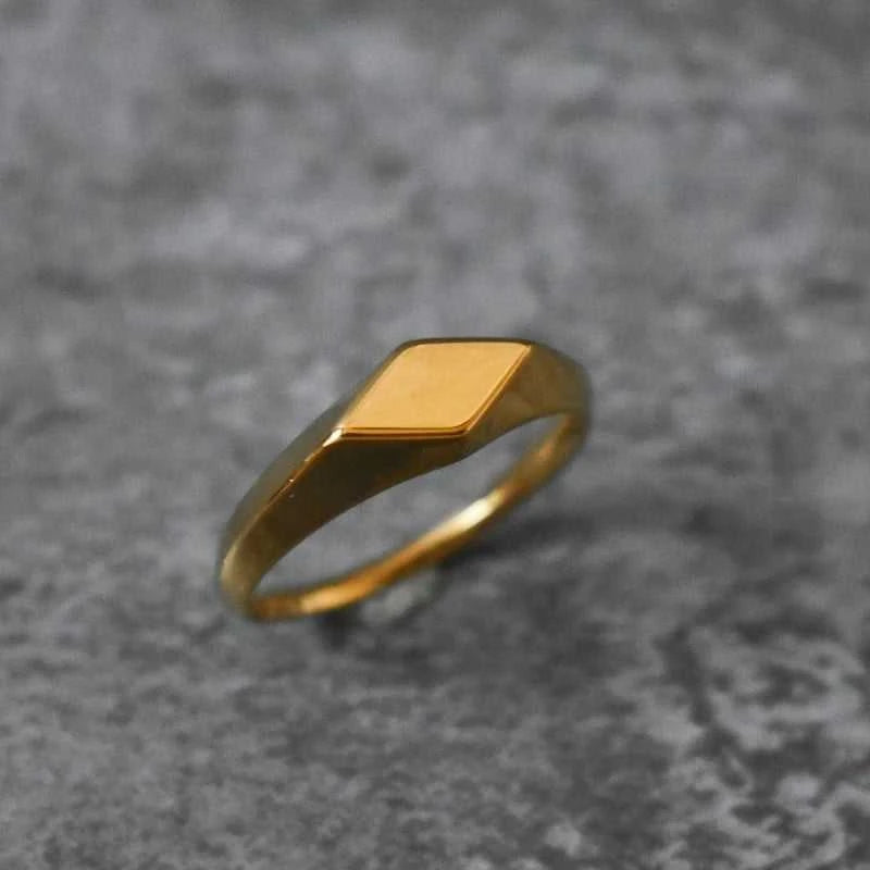 Fashion Gold Color Ring Geometric Stainless Steel Smooth Couple Rings Simplicity Student Party Jewelry Gift The jack market .AU The jack market .AU Jewellery & Chains $ 54 200000369:1583