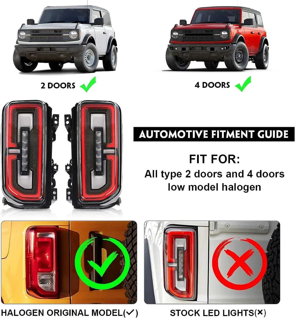 LED Tail Light For Ford Bronco 2021-2023 Rear Running Lamp Brake Reverse Dynamic Turn Signal The jack market .AU The jack market .AU Home $ 561 136:173#smoke;200007763:201336100