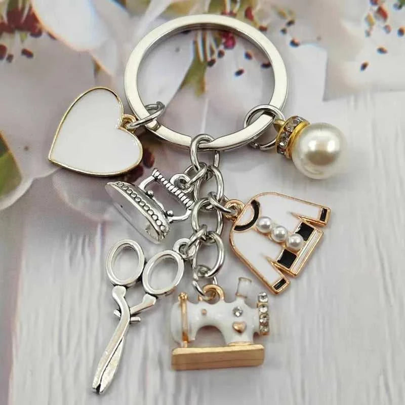 Fashion enamel sewing machine clothes tailor key chain scissors iron key chain women gift DIY jewelry handmade The jack market .AU The jack market .AU Jewellery & Chains $ 48 14:29#silver