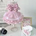 2026 Spring Cute Pink Princess Dress For Small Medium Dogs Chihuahua Yorkshire Pet Dog Clothes Handmade Cotton Lace Bow Skirts