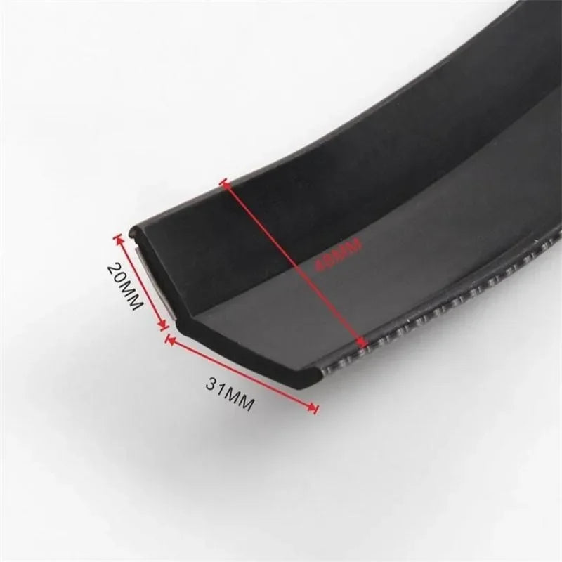 2.5M Car Front Bumper Lip Protector Carbon Fiber Rubber Splitter Chin Spoiler Side Skirt Rubber Anti Scratch Protector Body Kit