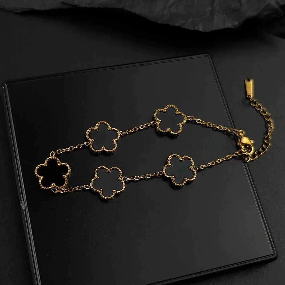 Hot Sale Stainless Steel Plum Blossom Gold Plated Bracelet High Quality Five Leaf Flower Jewelry Simple for Woman Gift Clover The jack market .AU The jack market .AU Jewellery & Chains $ 47 200000639:1438;200001034:6145#red2