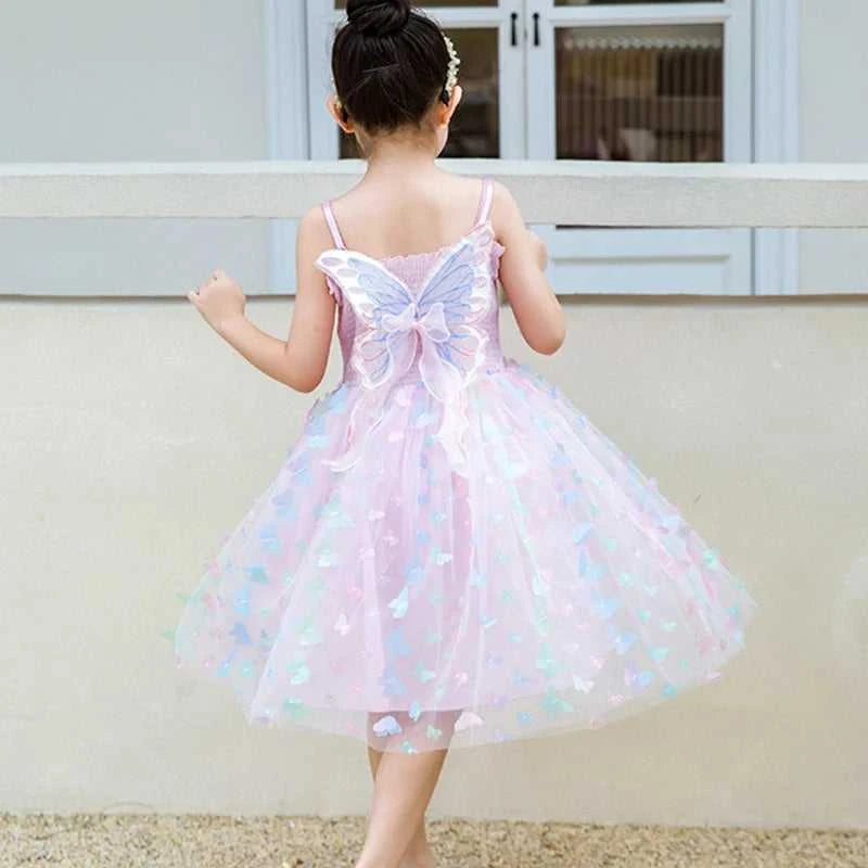 Girls Summer Elegant Dress With Large 3D Butterfly Wings Gauze Princess Dress Bow Kids Sleeveless Birthday Party Evening Dresses The jack market .AU The jack market .AU Mum & Kids: Essential Products for Every Family $ 46 14:496#dress Led lights;200000463:200004192#8T