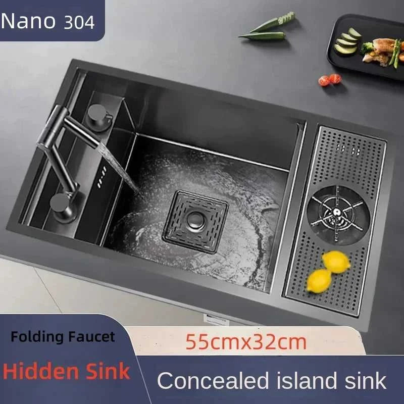 55cmx32cm 304 Nano Stainless Steel Hidden Sink Folding Faucet with Large Single Slot and Cover Plate Bar Counter Cup Washer The jack market .AU The jack market .AU Home $ 237 14:200004890#55cmx32cm;200007763:203372089