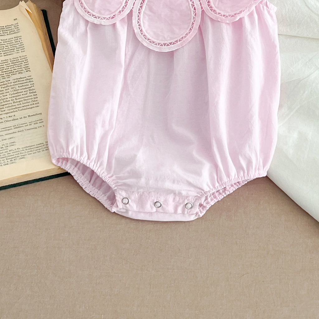 Sisters Dress Summer Kids Princess Dresses Short Sleeved Cotton Solid Color Splicing Infant Baby Romper Baby Girl Party Dress