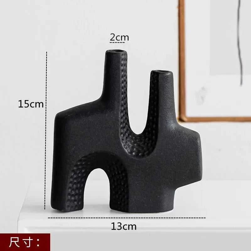 Nordic Decoration Home Flower Vase Black and White Art Ceramic Vase Minimalism Dried Flower Arrangement Accessories B&B Ornament The jack market .AU The jack market .AU Home $ 51 14:200006155#1pcs