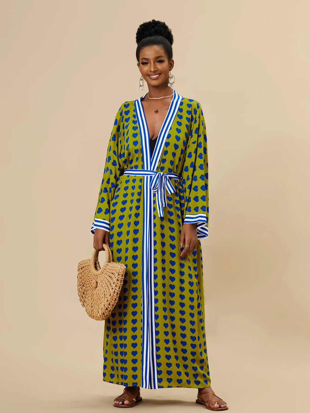 2026 Women's Kaftan Beach Cover-Up Dress - Stylish Long Tunic for Summer Bikinis & Beachwear