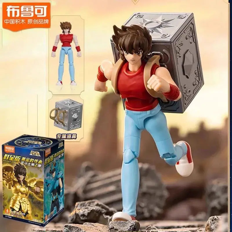 In Stock Blokees Saint Seiya Blind Box Stars 2 Sagittarius Libra Aquarius Assembly Model Animation Peripheral Gift