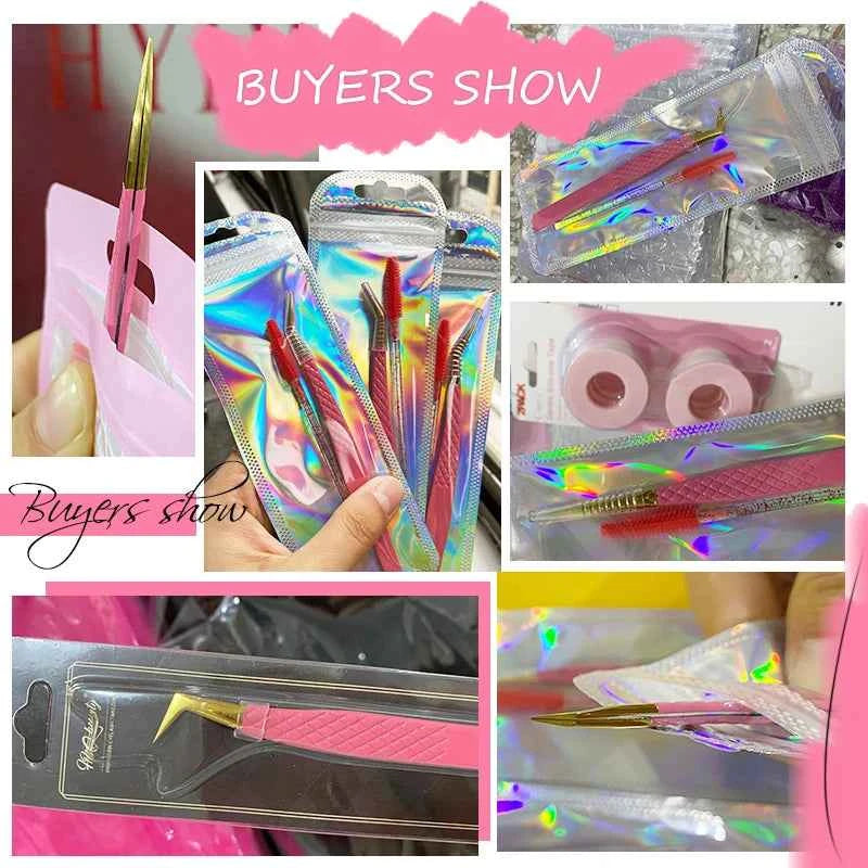 New 1Pc Eyelash Tweezers Anti-static Non-magnetic Professional Pincet 3D Eyelash Extension Tweezer 100% Closure Makeup Tool